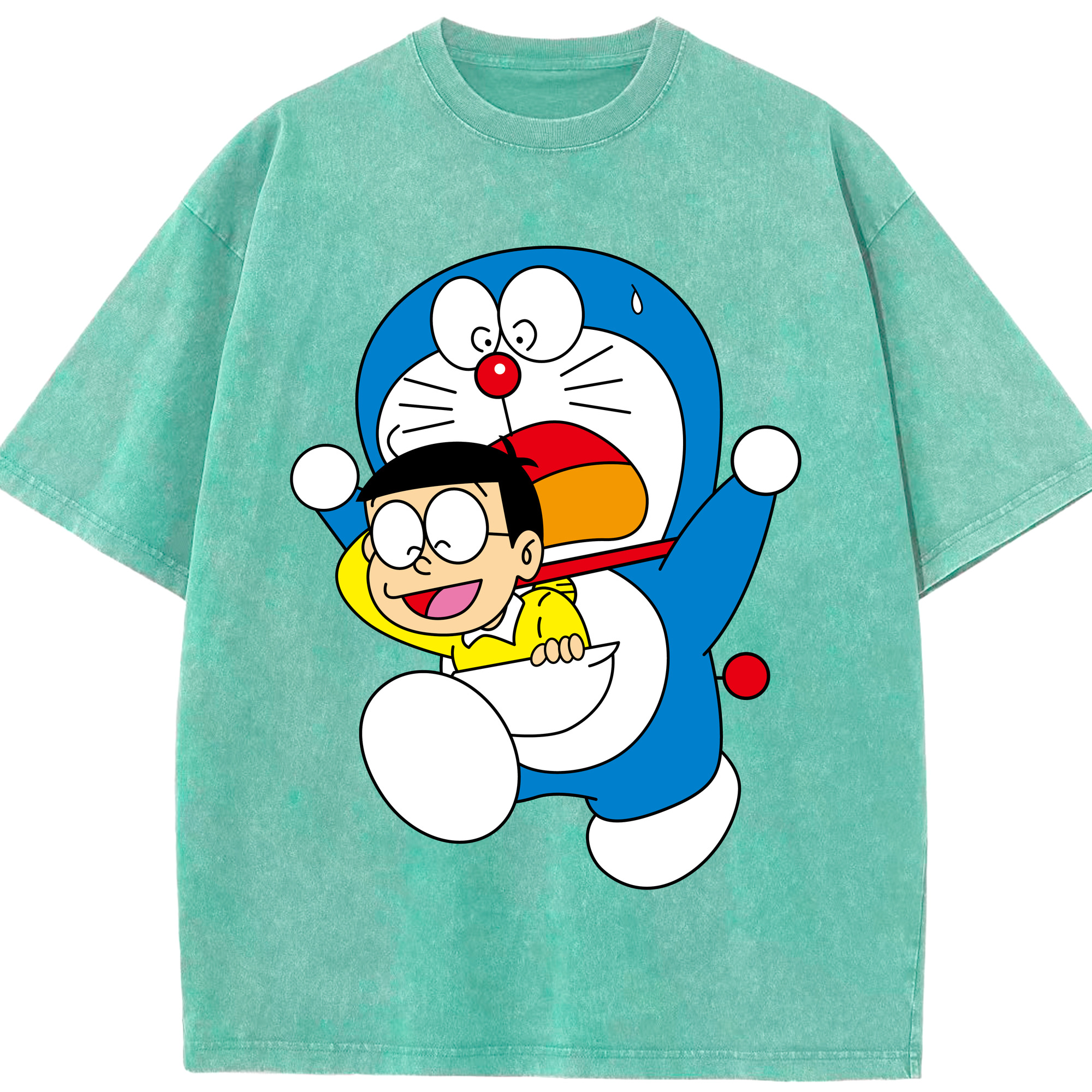 （画像用） ドラえもん Doraemon 綿100% ヴィンテージ風 半袖Tシャツ（フロントプリント）